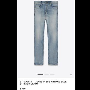 YSL Men’s Straight-Fit Jeans in 80’s Vintage Blue